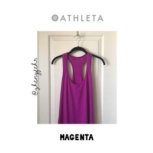 LIKE NEW - Athleta racer-back tank top, XL magenta